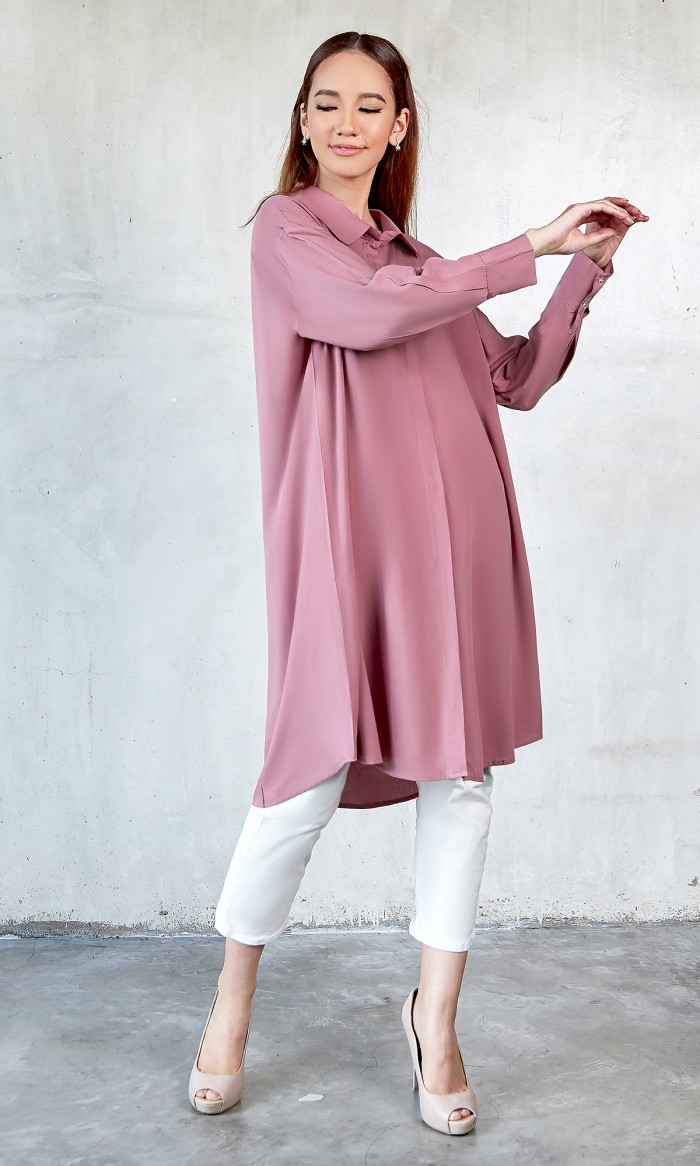Calista Blouse in Dusty Pink